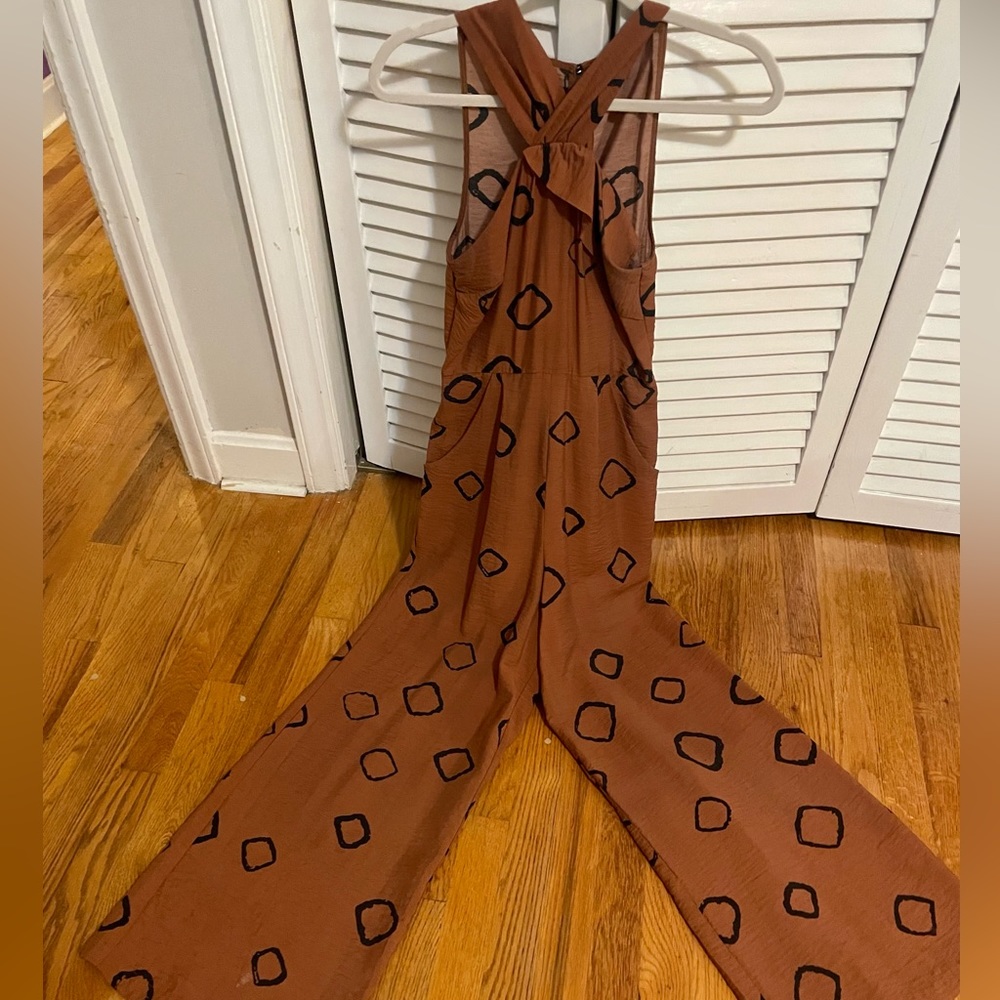 Anthropologie geo pattern jumpsuit with pockets!
